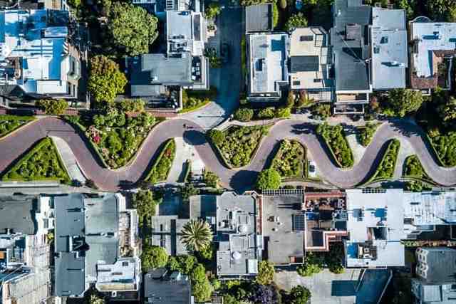 Lombard Street vue du ciel
